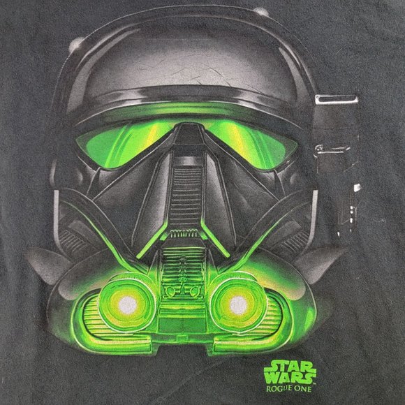 Star Wars Rogue One Mens 2XL Black Green Death Trooper Helmet Graphic T Shirt - Picture 3 of 8